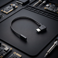 Cable de Carga USB Tipo C Hembra de 90 Grados con Conector JST de 2 Pines, Arnés de Cables Rojo y Negro, Ensamblaje de Cable de Alimentación para PCB, OEM Personalizado
