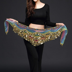 Jh454 rok bungkus syal pinggul sabuk koin emas tari perut untuk Aksesori menari untuk wanita - Product Image 1