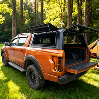 Auvent de camionnette en alliage d'aluminium à coque rigide avec fenêtres à ailes de mouette verrouillables sans perçage universel pour pick-up 4x4