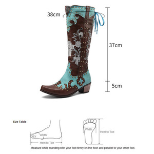 Bottes de cow-boy montantes à talon carré et bout pointu pour femmes, style western, avec strass, pour le jour du match de football du Texas, vente en gros - Product Image 5