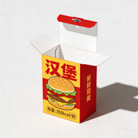 Emballage personnalisé en gros pour frites colorées style fast-food et boîtes à hamburgers à emporter