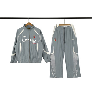 Ensemble de survêtement <span class=keywords><strong>Corteiz</strong></span> pour homme, coupe ample, avec imprimé emblème italien, veste coupe-vent et <span class=keywords><strong>pantalon</strong></span> large, 2 pièces, style streetwear décontracté - Product Image 5