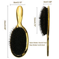 Brosse Démêlante en Poils de Sanglier à Marque Blanche pour Extensions de Cheveux, Brosse Soufflante Personnalisée en ABS pour Perruques Humides, avec Logo sur Mesure, Ensemble pour Femmes