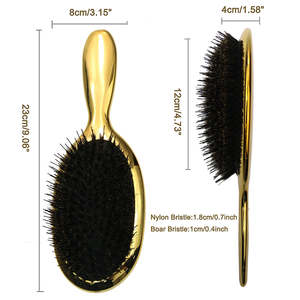 Juego de Cepillos de Cerdas de Jabalí para Extensiones de Cabello con Logotipo Personalizado, Marca Blanca, Tipo Pala para Mojado y Secado, Desenredante para Pelucas, ABS, para Mujeres - Product Image 3