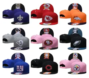Bereit zum Versand neuer 3D-Stickhüte American Football Basketball Baseball Ära NFL Snapback Caps für 32 Teams