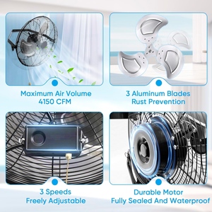 18 "Wall Mount Fan công nghiệp Heavy <span class=keywords><strong>Duty</strong></span> kim loại fan 3 tốc độ fan có thể điều chỉnh độ nghiêng cho hộ gia đình sử dụng thương mại HJ-18WFM - Product Image 4