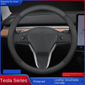 Housse <span class=keywords><strong>de</strong></span> <span class=keywords><strong>volant</strong></span> en cuir toutes saisons pour Tesla Model 3 Model S Model X avec poignée - Product Image 2