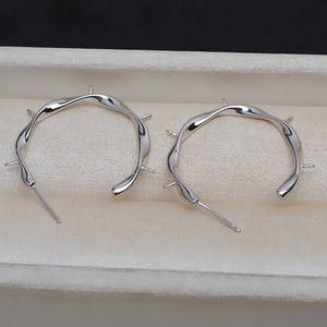 Han Handmade DIY Accessories S925 Silver Small <b>Shell</b> Long Ear Hook Female 7-13 Pearl Ear Hook 6mm <b>Bead</b> Size 1804 Empty Tray - Product Image 3