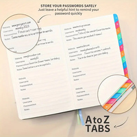 Carnet de mots de passe personnalisé en cuir avec reliure rigide et onglets A-Z, carnet d'adresses à succès, carnet de mots de passe