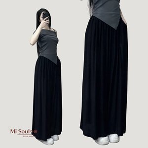 Women Lightweight Velvet <b>Lace</b> Yarn Dyed Eco-Friendly Breathable Wide Leg <b>Elastic</b> Waist Drawstring Summer Casual Pants OEM - Product Image 2