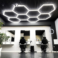 Barre lumineuse LED hexagonale multifonctionnelle pour salon de coiffure et salle d'exposition automobile - Lumière de travail en nid d'abeille pour garage et detailing