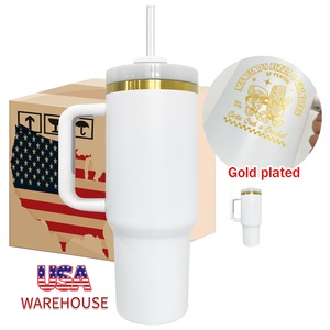 Magazzino USA 20pack colore bianco H2.0 verniciato a polvere 40oz placcato in <span class=keywords><strong>oro</strong></span> con manico inciso 40 goldh20dd - Product Image 1