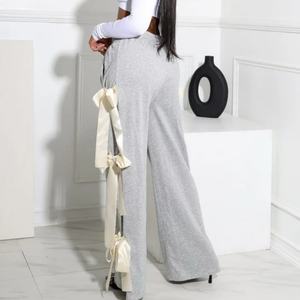 Pantalon de sport streetwear patchwork à rubans, coupe ample, taille haute, style hip-hop, décontracté pour femme, à prix réduit - Product Image 2