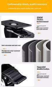4 Zoll Japan Geräuscharmes Leichtes Möbel-Rollenrad, Starres Rotationsrad für Schwerlast-Stühle, Schwarzes Polyurethan-Rollenrad mit Schraubbefestigung - Product Image 3