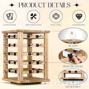 Wood Earring Storage Rack 3 Layers <b>Desktop</b> Jewelry Organizer Display Stand - Product Image 4