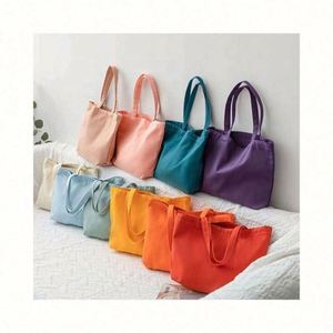 Eco-Friendly Solid Color Reusable Custom Shopping Tote Cotton Canvas Bag with Custom Printed Logo-Wholesale - Product Image 1