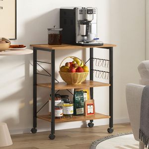 Carrito de comida móvil multifuncional transfronterizo para cocina, carrito de comida de tres niveles para hotel, carrito de té móvil, para sala de estar - Product Image 1