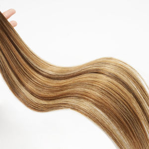 Extensiones de Cabello Humano Virgen Chino de Doble Trama, Liso, Color <span class=keywords><strong>Balayage</strong></span> Personalizable, Volumen Ajustable, 50g/unidad - Product Image 2