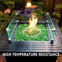 Bol à feu au gaz en verre trempé réfléchissant de 1/2 et 1/4 pouce, écologique, autoportant, sans fumée, pour décoration de jardin, design moderne