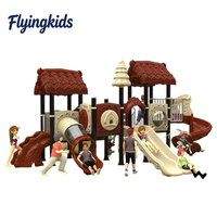 Toboggan de jeu extérieur commercial en acier et plastique avec structure d'escalade pour enfants - Haute capacité