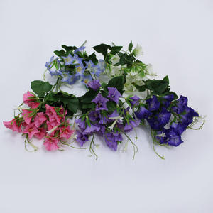 Vente chaude Bouquet de fleurs artificielles Petunias Gloxinias en plastique à feuilles pour jardin d'intérieur, porche, fenêtre, Nouvel An - Product Image 2
