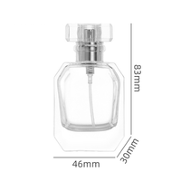 Flacon de parfum en verre transparent de luxe, personnalisé, populaire, carré, épais, avec pulvérisateur, 100 ml, vente en gros
