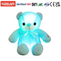 Ours en peluche LED CE CPC lumineux en tissu, jouet en peluche rembourré en coton PP, anti-stress, personnalisable, fournisseur unique