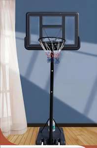 Panier de <span class=keywords><strong>basket</strong></span>-ball portable et peu encombrant avec panier à hauteur réglable, panneau arrière transparent, <span class=keywords><strong>base</strong></span> stable et rangement facile pour la salle de sport à domicile - Product Image 4