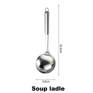 Venta al por mayor disponible juego de cinco nuevas herramientas de cocina de acero inoxidable para <span class=keywords><strong>el</strong></span> hogar restaurante uso cucharas cocina espátula cucharón - Product Image 4