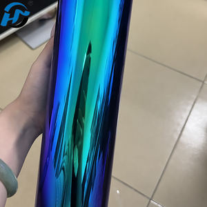 カメレオン レインボー グリーン ブルー クローム ビニール カーラップ ステッカー デカール ラグジュアリー レーザーメッキ エア抜きフィルム ロールデザイン 剥離可能 - Product Image 6