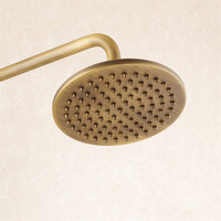 6821 Ensemble de douche de salle de bain antique européen avec douchette téléphonique murale, robinet de bain et de douche à effet pluie en laiton antique