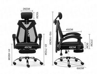 Appui-tête réglable pivotant inclinable pour ordinateur chaise de bureau en maille noire ergonomique avec soutien lombaire vente en gros