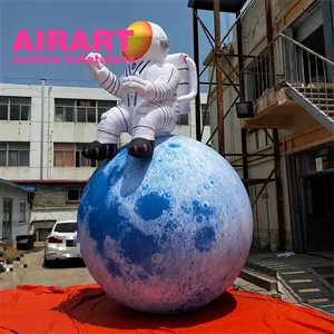 Utdoor-decoración inflable gigante, astronauta, planeta inflable