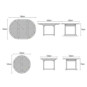 Modern <b>Round</b> Dining <b>Table</b> for 6 Seater Waterproof Outdoor <b>Garden</b> Furniture - Product Image 3