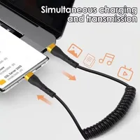 Câble USB C enroulable double, type C vers type C, câble de données pour téléphone portable, charge rapide 120W, cordon de charge rétractable