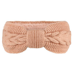 <span class=keywords><strong>Bandeau</strong></span> tricoté chaud américain européen d'automne hiver avec fil acrylique et nœud en peluche torsion et protection des oreilles - Product Image 6
