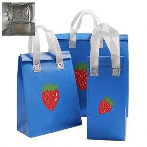 Sacs isothermes personnalisés en non-tissé, parfaits pour la livraison de nourriture, de boissons et de gâteaux, sac isotherme de transport - Product Image 1