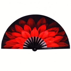 พัดลมไม้ไผ่พับได้ขนาดใหญ่ 13 นิ้ว ดีไซน์ใหม่ปี 2024 ลายเพ้นท์สไตล์ดนตรี สำหรับผู้ชาย/ผู้หญิง เหมาะสำหรับงานเทศกาลและปาร์ตี้ - Product Image 1