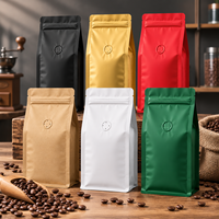 Vente en gros usine : Emballage pour grains de café et chewing-gum, qualité alimentaire, avec valve d'air, revêtement aluminium mat, scellé sur huit côtés, autoportant