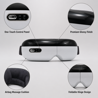 Masseur oculaire premium léger et rechargeable avec coussin d'air, chaleur et vibrations pour soulager la fatigue oculaire, appareil de soin des yeux