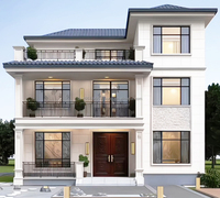 Kits de villas préfabriquées modernes en acier léger - Solution complète pour maisons rurales auto-construites au design asiatique avec chambre à coucher - Projets transcatégoriels