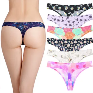 Ultra dünne atmungsaktive Damen höschen Tanga Bequeme nahtlose G-String-Höschen Damen Niedrige Taille Bedruckte Damen Tanga Höschen