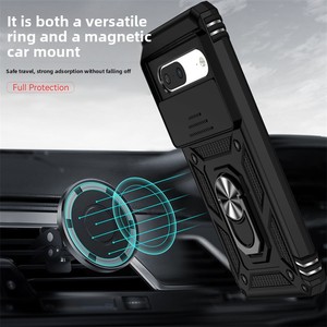 Funda Resistente para Google <span class=keywords><strong>Pixel</strong></span> 10A 9 8 Pro 7A <span class=keywords><strong>6A</strong></span>, Cubierta Protectora Resistente con Anillo Deslizante para Cámara y Soporte - Product Image 2