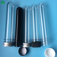 Tube à vis en plastique CR tube à essai en plastique avec bouchon en aluminium à vis en métal pour la sécurité alimentaire