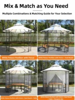 Direkt vom Hersteller: Moderner Runder Schloss-Stahlpavillon im Weißhaus-Design, Wetterfester Garten-Pavillon für den Hinterhof, Tee-Rückzugsort