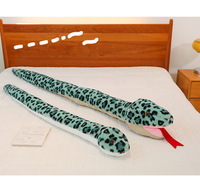 Grosir kustom logo boneka ular boneka tangan boneka tangan ular Anaconda raksasa mainan anak-anak simulasi ular mewah mainan