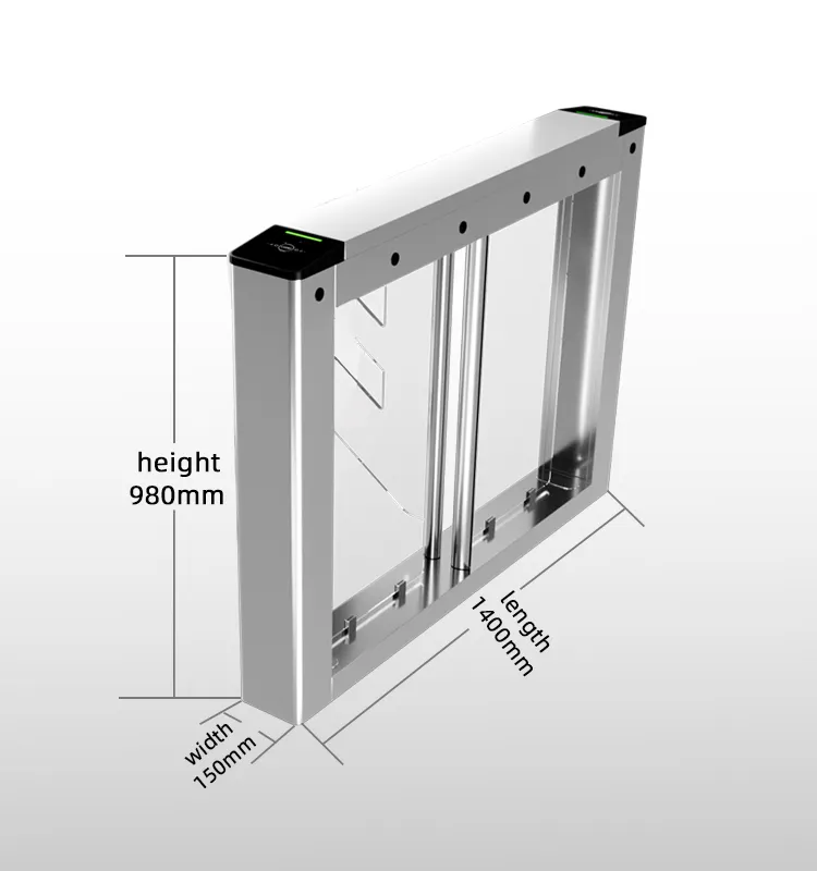 Cổng xoay bằng thép không gỉ 304 được trang bị kiểm soát truy cập máy quét mã RFID và QR