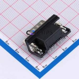 D-SUB-DR-9PCG-BB D-Sub/VGA Connector Bent Lead Through Hole Connector Male 9P Right Angle Insert 2 - Product Image 2