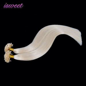 Super <b>White</b> Italian Keratin Platinum Remy Natural <b>Hair</b> 100% Human <b>Hair</b> <b>Blonde</b> U Tip <b>Hair</b> Extension - Product Image 3