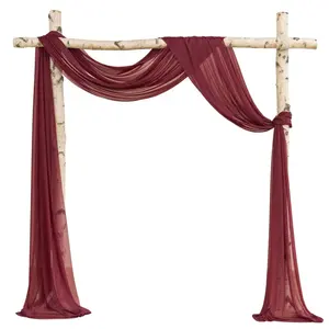 Amazon Hot Wedding Arch drappeggio tessuto 3 pz 77*600cm tende da soffitto tenda tessuto Chiffon tendaggi decorazioni per matrimoni sfondo